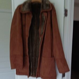 Brown Military Field Jacket with Suede Finish